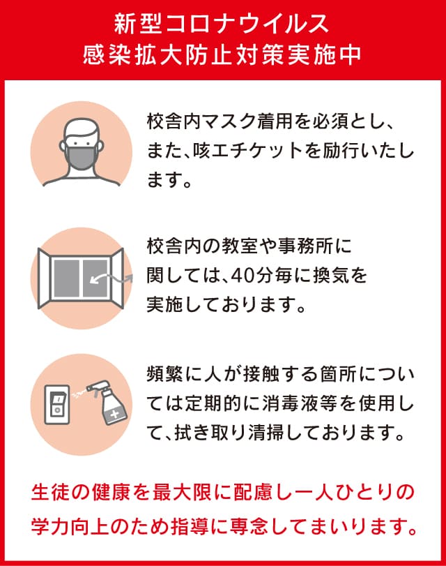 新型コロナウイルス感染拡大防止に伴う対応について