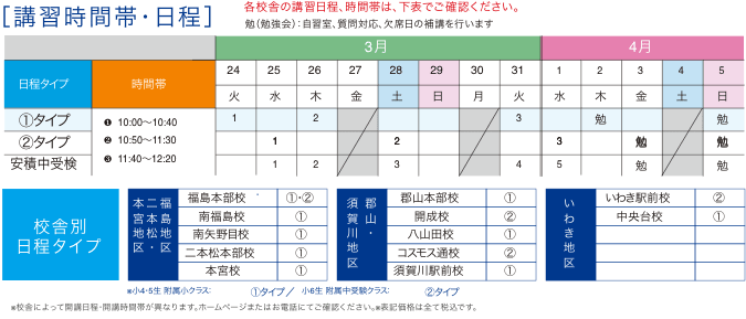 講習カレンダー